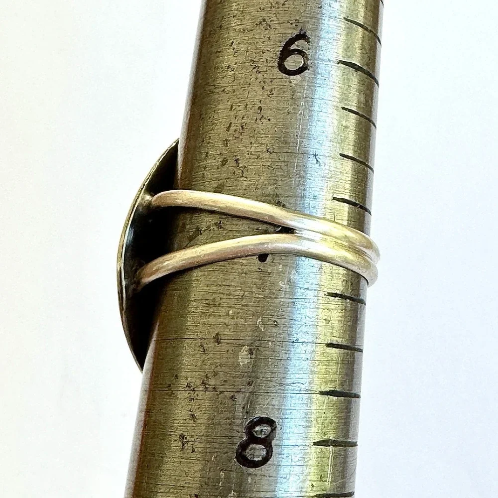 Navajo Bear Paw Turquoise Ring Sz 7‎ Signed Begay Shadowbox Sterling Native Amer